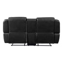  Manufacturer Color_Black -- Littleton 8516BK-2 Double Reclining Love Seat with Center Console, Receptacles and USB Ports IMAGE 3