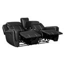 Manufacturer Color_Black -- Littleton 8516BK-2 Double Reclining Love Seat with Center Console, Receptacles and USB Ports IMAGE 4