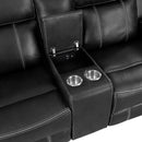  Manufacturer Color_Black -- Littleton 8516BK-2 Double Reclining Love Seat with Center Console, Receptacles and USB Ports IMAGE 5