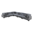  Manufacturer Color_Grey -- Homelegance Traverse Fabric 6 pc Sectional IMAGE 1