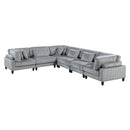  Manufacturer Color_Grey -- Homelegance Robstown Fabric 6 pc Sectional IMAGE 1