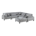  Manufacturer Color_Grey -- Homelegance Robstown Fabric 6 pc Sectional IMAGE 1