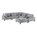  Manufacturer Color_Grey -- Homelegance Robstown Fabric 6 pc Sectional IMAGE 1
