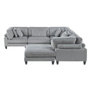  Manufacturer Color_Grey -- Homelegance Robstown Fabric 6 pc Sectional IMAGE 2
