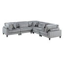  Manufacturer Color_Grey -- Homelegance Robstown Fabric 5 pc Sectional IMAGE 1