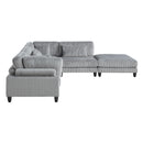  Manufacturer Color_Grey -- Homelegance Robstown Fabric 5 pc Sectional IMAGE 3
