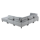  Manufacturer Color_Grey -- Homelegance Robstown Fabric 5 pc Sectional IMAGE 4