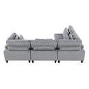  Manufacturer Color_Grey -- Homelegance Robstown Fabric 4 pc Sectional IMAGE 4