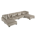  Manufacturer Color_Taupe -- Homelegance Traverse Fabric 6 pc Sectional IMAGE 1