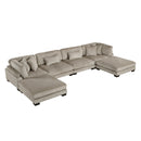  Manufacturer Color_Taupe -- Homelegance Traverse Fabric 6 pc Sectional IMAGE 1