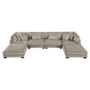  Manufacturer Color_Taupe -- Homelegance Traverse Fabric 6 pc Sectional IMAGE 2