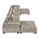  Manufacturer Color_Taupe -- Homelegance Traverse Fabric 6 pc Sectional IMAGE 3