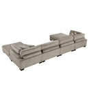  Manufacturer Color_Taupe -- Homelegance Traverse Fabric 6 pc Sectional IMAGE 4
