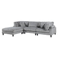  Manufacturer Color_Grey -- Homelegance Robstown Fabric 4 pc Sectional IMAGE 1