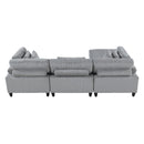  Manufacturer Color_Grey -- Homelegance Robstown Fabric 4 pc Sectional IMAGE 5