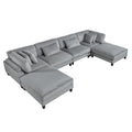  Manufacturer Color_Grey -- Homelegance Robstown Fabric 6 pc Sectional IMAGE 1