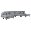  Manufacturer Color_Grey -- Homelegance Robstown Fabric 6 pc Sectional IMAGE 2