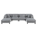  Manufacturer Color_Grey -- Homelegance Robstown Fabric 6 pc Sectional IMAGE 3