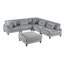  Manufacturer Color_Grey -- Homelegance Robstown Fabric 6 pc Sectional IMAGE 1
