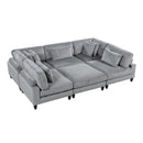  Manufacturer Color_Grey -- Homelegance Robstown Fabric 6 pc Sectional IMAGE 4