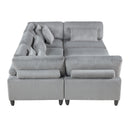  Manufacturer Color_Grey -- Homelegance Robstown Fabric 6 pc Sectional IMAGE 6