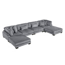  Manufacturer Color_Grey -- Traverse 8555GY*2CR2AC2OT 6 pc Modular Sectional with Ottomans IMAGE 1