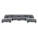  Manufacturer Color_Grey -- Traverse 8555GY*2CR2AC2OT 6 pc Modular Sectional with Ottomans IMAGE 2