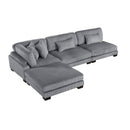  Manufacturer Color_Grey -- Traverse 8555GY*2AC1CROT 4 pc Modular Sectional with Ottoman IMAGE 1