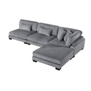  Manufacturer Color_Grey -- Traverse 8555GY*2AC1CROT 4 pc Modular Sectional with Ottoman IMAGE 2