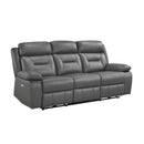  Manufacturer Color_Dark Grey Motion Type_Power Recline -- Laconia 9629DGY-3PW Power Double Reclining Sofa IMAGE 2