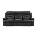 Manufacturer Color_Black Motion Type_Reclining -- Hancock 9628BLK-3 Double Reclining Sofa IMAGE 1
