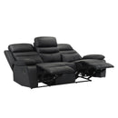 Manufacturer Color_Black Motion Type_Reclining -- Hancock 9628BLK-3 Double Reclining Sofa IMAGE 4