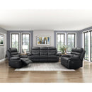  Manufacturer Color_Black Motion Type_Reclining -- Hancock 9628BLK-3 Double Reclining Sofa IMAGE 6