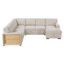  Homelegance Pompano 9630BE*42LRC Sectional with Right Chaise, Pull-out Bed, Hidden Storages and Shelves, Charging Ports IMAGE 1