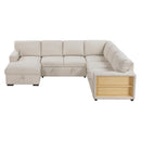  Homelegance Pompano 9630BE*4LC2R Sectional with Left Chaise, Pull-out Bed, Hidden Storages and Shelves, Charging Ports IMAGE 1