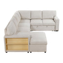  Homelegance Pompano 9630BE*4LC2R Sectional with Left Chaise, Pull-out Bed, Hidden Storages and Shelves, Charging Ports IMAGE 2
