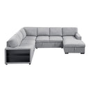  Homelegance Pompano 9630GY*42LRC Sectional with Right Chaise, Pull-out Bed, Hidden Storages and Shelves, Charging Ports IMAGE 1