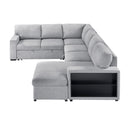  Homelegance Pompano 9630GY*42LRC Sectional with Right Chaise, Pull-out Bed, Hidden Storages and Shelves, Charging Ports IMAGE 2