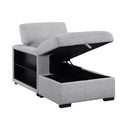  Homelegance Pompano 9630GY*4LC2R Sectional with Left Chaise, Pull-out Bed, Hidden Storages and Shelves, Charging Ports IMAGE 9
