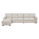  Homelegance Pompano 9630BE*3LC2R Sectional with Left Chaise, Pull-out Bed, Hidden Storages and Shelves, Charging Ports IMAGE 1