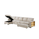  Homelegance Pompano 9630BE*3LC2R Sectional with Left Chaise, Pull-out Bed, Hidden Storages and Shelves, Charging Ports IMAGE 3