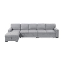  Homelegance Pompano 9630GY*3LC2R Sectional with Left Chaise, Pull-out Bed Hidden Storages and Shelves, Charging Ports IMAGE 1