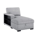  Homelegance Pompano 9630GY*3LC2R Sectional with Left Chaise, Pull-out Bed Hidden Storages and Shelves, Charging Ports IMAGE 6