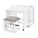  Homelegance Salina 4998WHT 3 pc Pack Desks with Stool Set IMAGE 2