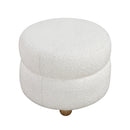  Manufacturer Color_White -- Homelegance Delaney Swivel Fabric Chair with Ottoman IMAGE 11