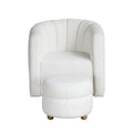  Manufacturer Color_White -- Homelegance Delaney Swivel Fabric Chair with Ottoman IMAGE 1