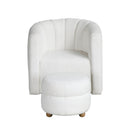  Manufacturer Color_White -- Homelegance Delaney Swivel Fabric Chair with Ottoman IMAGE 1