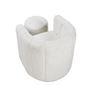  Manufacturer Color_White -- Homelegance Delaney Swivel Fabric Chair with Ottoman IMAGE 3
