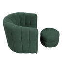  Manufacturer Color_Green -- Delaney 1260GN Swivel Chair with Ottoman IMAGE 2