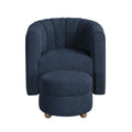  Manufacturer Color_Blue -- Delaney 1260BU Swivel Chair with Ottoman IMAGE 1
